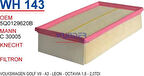 Wunder WH143 Hava Filtresi Volkswagen Golf VII-A3-Leon-Octavia 1.6-2.0TDI MRMOEM-1082347
