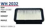 Wunder WH2032 Hava Filtresi Mazda 2-Sedan 1.3 Fn3615 MRMOEM-1082520