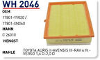 Wunder WH2046 Hava Filtresi Auris Verso 13-RAV4 15- MRMOEM-1082584