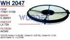Wunder WH2047 Hava Filtresi Corolla 88-98 1.3 Karb MRMOEM-1082586