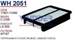 Wunder WH2051 Hava Filtresi Corolla 98-C2326 Fn3301 MRMOEM-1082613