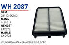 Wunder WH2087 Hava Filtresi Hyundai Sonata-Grandeur 2.0-2.2 CRDI MRMOEM-1082728