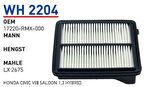 Wunder WH2204 Hava Filtresi Honda Civic VIII Saloon 1.3 Hybrid Fn3839 MRMOEM-1082825