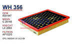 Wunder WH356 Hava Filtresi Insignia 08-1.6 1.8 2.0 CDTI 2.8 V6 MRMOEM-1083000