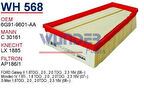 Wunder WH568 Hava Filtresi Ford Galaxy Mondeo IV-S Max TDCI 07 MRMOEM-1083367