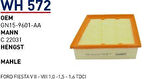 Wunder WH572 Hava Filtresi Fiesta V II-VIII 1.0-1.5-1.6 TDCI MRMOEM-1083398