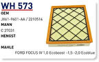 Wunder WH573 Hava Filtresi Ford Focus IV 1.0 Ecoboost-1.5-2.0 Ecoblue MRMOEM-1083400