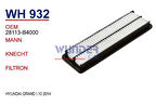 Wunder WH932 Hava Filtresi Hyundai Grand i10 2014 28113-B4000 Fn3125 MRMOEM-1084177