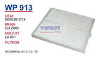 Wunder WP913 Polen Filtresi Kia Carnival I-II 2.5-2.9 TD Cu2640 MRMOEM-1084762
