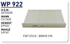 Wunder WP922 Polen Filtresi Fiat Stilo-Bravo Cu2422 MRMOEM-1084797