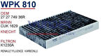 Wunder WPK810 Polen Filtresi Karbonlu Fluence Cuk1629 Fn0111 MRMOEM-1085358