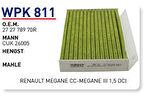Wunder WPK811 Polen Filtresi Karbonlu Renault Megane cc-Megane III 1.5 DCI MRMOEM-1085360