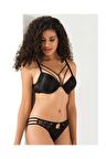 Kadın Siyah Renk Destekli Sütyen Takım