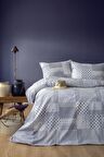 Leruum London Patchwork Geometrik Pamuk Çift Kişilik Nevresim Takımı