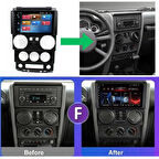 Jeep Wrangler Android Multimedya Sistemi 4-64 Cadence (2007-2010)+ Dört Bölge 360 Derece Kamera Sistemi Hediye