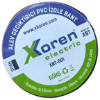 XKOREN Sarı Alev Geciktirici PVC İzole Bant 0.13mm x 18mm x 10Y (9.14m) (10 Adet)