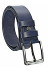Lacivert Hakiki Deri Düz Renk 4.5 cm.lik Unisex Spor Kemer - Tek Katmanlı Manda Derisi