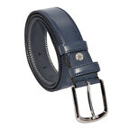 Lacivert Suni Deri Çift Dikişli 3.5 cm.lik Klasik Erkek Kemer