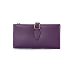 Soft Suni Deri Fermuar Bölmeli Trend Kadın Cüzdan - XD-Eylül-Mor