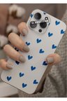 Xiaomi Redmi 10 Uyumlu Mavi Kalpler Tasarımlı Şeffaf Telefon Kılıfı Kapak Case