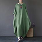 Barbora Keten Rahat Baharlık Salaş Panço Kadın Elbise LN1040haki10