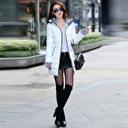 Eldiven Detaylı Kışlık Kadın Şişme Mont