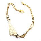 Altın  Renk Uzun Üçgen Figürlü  Çift Zincirli  Bileklik  915