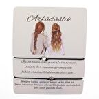 Gümüş Renk Siyah  İp Taç Arkadaş  Bilekliği - 1602