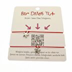 Gümüş Renk Kırmızı İp Deniz  Yıldız Arkadaş  Bilekliği - 1857