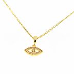 Altın Renk Zirkon Taşlı Mekik Göz  Model Zirkon Kolye - 2086