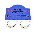 Doğaltaş Balık Burçu Ay Taşı Burç Küpe - 2332