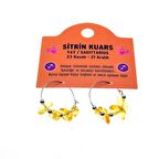 Doğaltaş Yay Burçu Sitrin Kuars Taşı Burç Küpe - 2342