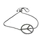 Gümüş Renk Evrensel Barış  Asansör Zirkon Bileklik - 2709