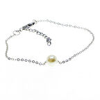 Gümüş Renk Sf Zincir İncili Bijuteri Bileklik - 2873