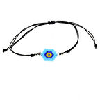 Altın Renk Turkuaz Göz Model Miyuki Bileklik - 2943