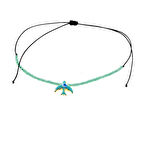 Altın Renk Su Yeşili Mineli Kuş Model Miyuki Bileklik - 2956