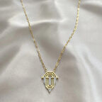 Altın Renk Serenay Leyla Kolye Gold Bijuteri Kolye- 3182