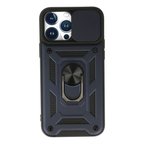 Apple İphone 13 Pro Max Kılıf Pars Lens Yüzüklü Silikon - Lacivert