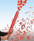 Kırmızı Renk Güllü-Kalpli konfeti 30 cm