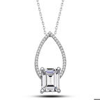 Gümüş Baget Taşlı Damla Kadın Kolye