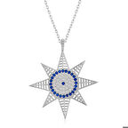 Gümüş Nazarlı Kutup Yıldızı Kadın Kolye