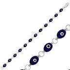 925 Ayar Gümüş Oval Nazar Bileklik