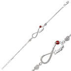 925 Ayar Gümüş Kalpli Sonsuzluk Canım Bileklik