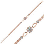 925 Ayar Gümüş Rose Çiçek Modelli Bileklik