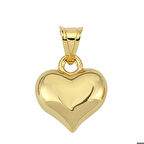 Gümüş 3 Boyutlu Gold Kalp Kadın Kolye Ucu