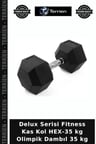 Delux Serisi Fitness Kas Kol HEX-35 kg Olimpik Dambıl 35 kg