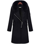 Kışlık Kürklü Kaşe Kadın Kaban