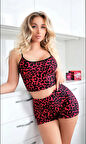 Miss Şık Leopar Desenli Şortlu Takım