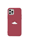 Iphone 12 Pro Max   Uyumlu Bordo Renkli Silikon Telefon Kilifi - Melting Snowman