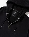 Street Style Half Zip Oversize Erkek Hoodie NF0336SY